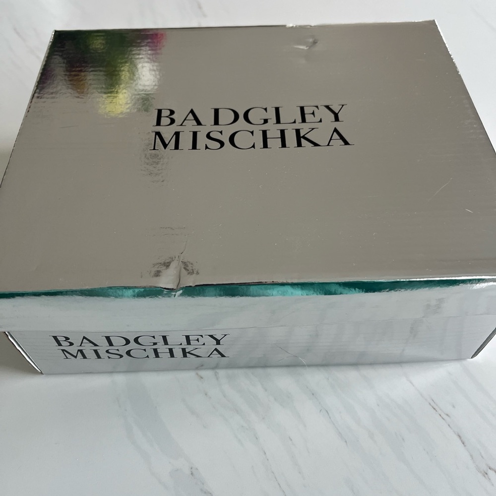 Badgley Mischka Sparkling Silver Strappy Heels - Picture 7 of 7